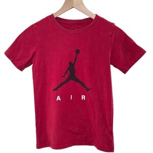 Nike Air Jordan Jumpman Logo T-Shirt Red Black Boys Size Medium 10-12 YRS
